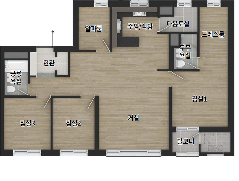 84A 타입 기본형 평면도