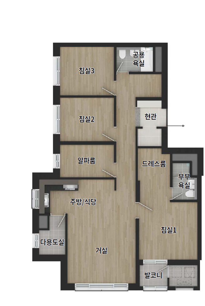 84B 타입 기본형 평면도